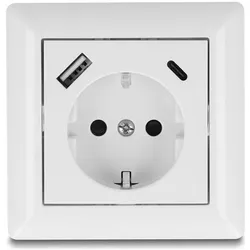 Delock, Steckdose, Einbausteckdose mit 2 USB Ladeports, 1 x USB Typ-A