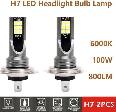 Uplift Treasures 2pcs H7 LED Headlight Bulbs 6000K Super Bright Fog Lights 2pcs H7 LED Headlight Bulbs 6000K Super Bright Fog Lights