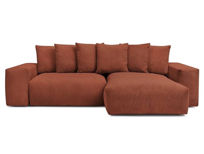 Ecksofa BOBOCHIC VOLTAIRE Cord-Stoff orange