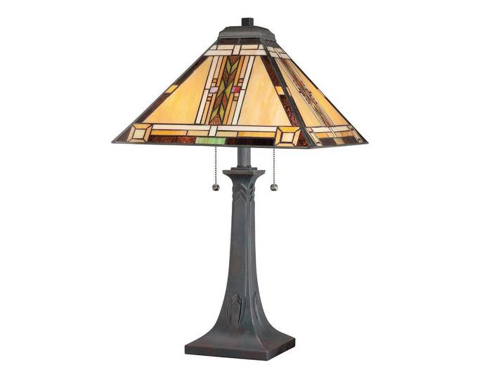 Elstead Lighting Tischleuchte Navajo, Dunkelbraun, Mehrfarbig, Naturmaterialien, Glas, Metall, 63.1 cm, RoHS, CE, Europäischer Sicherheitsstandard, Lampen & Leuchten, Innenbeleuchtung, Tischlampen, Tischlampen