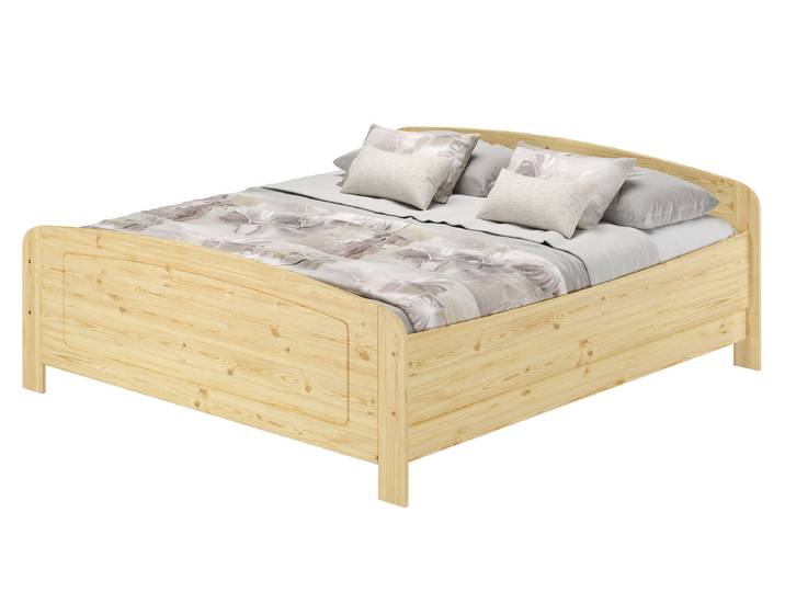 Seniorenbett extra hoch Doppelbett Kiefer natur, komfortable Einstiegshöhe, stabile Verarbeitung, 180x200 cm