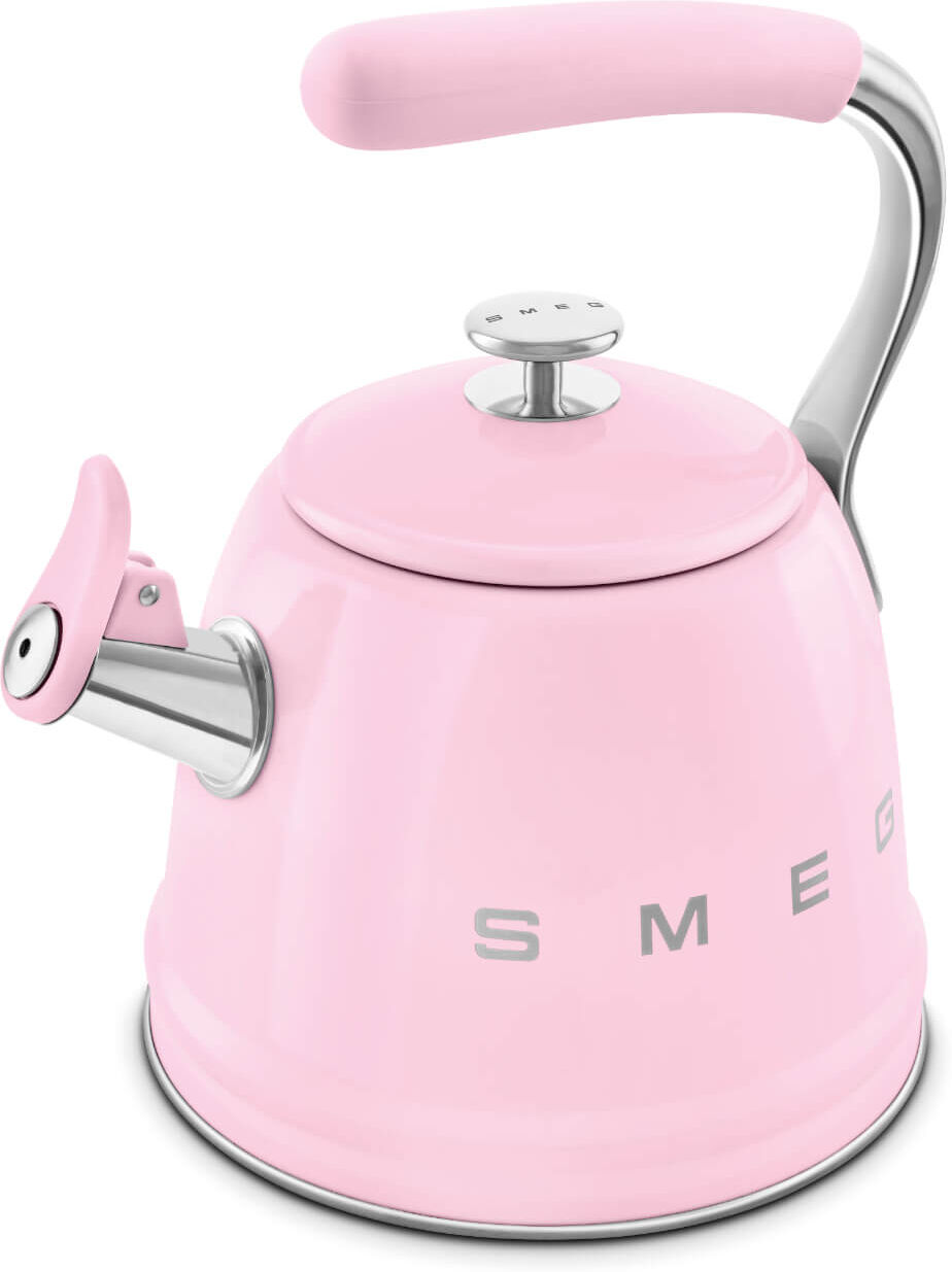 Smeg 50's Retro Style WKF01 Whistling Stove Top Kettle - Pink