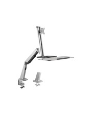 LogiLink Sit-Stand Workstation Tischhalterung für Monitor / Tastatur einstellbarer Arm Bildschirmgröße: 33-81,3 cm 13"-32" (BP0040)
