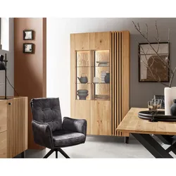 Massivholz »Ascona« Doppelvitrine I 106x200x45 cm / Rückwand Standard / mit Beleuchtung
