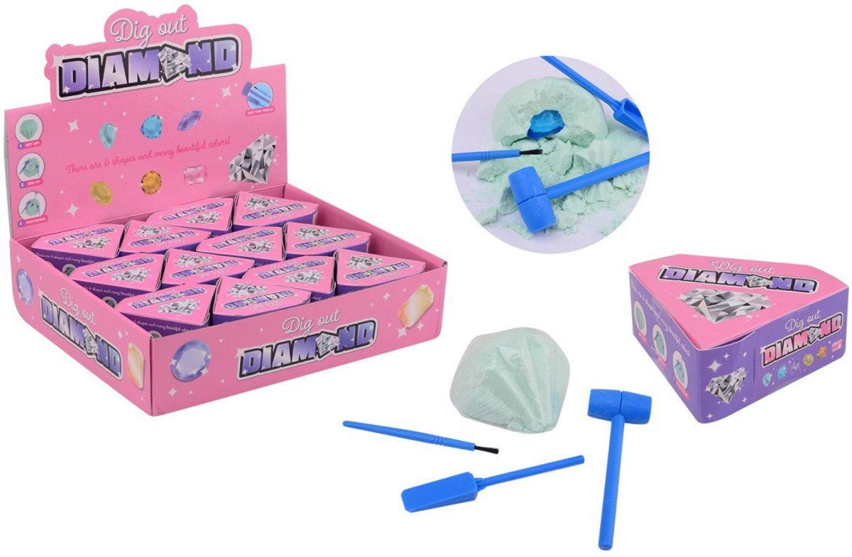 Johntoy 24457 Uithak diamant set - 24 stuks - Meerkleurig