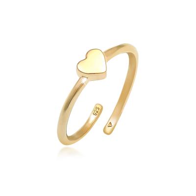 Silberring ELLI "Ring Kinder Herz Liebe 925 Silber", gold, Fingerringe, Kinder, Silber 925 (Sterlingsilber), Silberring