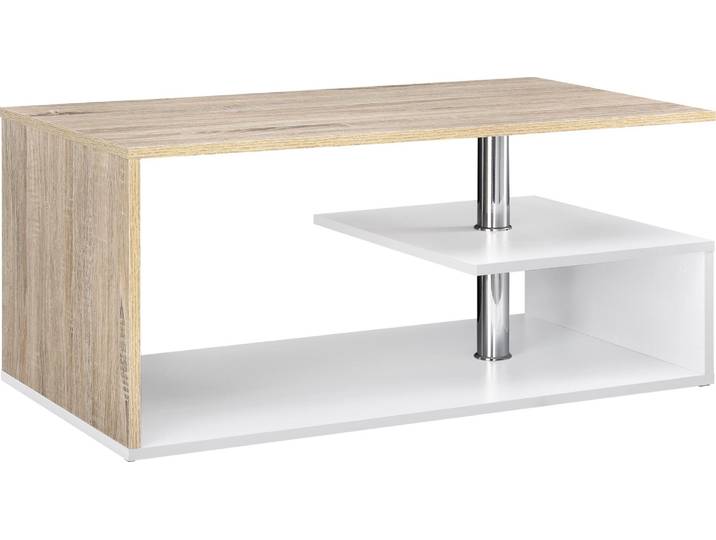 Couchtisch 'Haarlem' Wohnzimmertisch 90 x 50 x 41 cm Eicheoptik/Weiß
