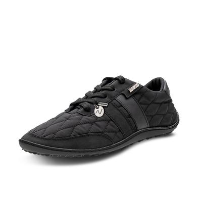 Barfußschuh LEGUANO "NIGHTSTEP", Damen, Gr. 37, Textil, schwarz, Schuhe Barfußschuh, Schnürschuh mit Ziersteppung und Logo-Anhänger