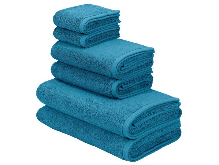 Handtuch Set BRUNO BANANI Lana, Handtuch-Set in Premium Qualität 600g/m² , blau (mosaic blau), 6 Stk., Frottier, Frottier, Obermaterial: 100% Baumwolle, Handtuch-Sets, Handtuch Set, hochwertig, weich, flauschige Qualität, 5 Jahre Garantie