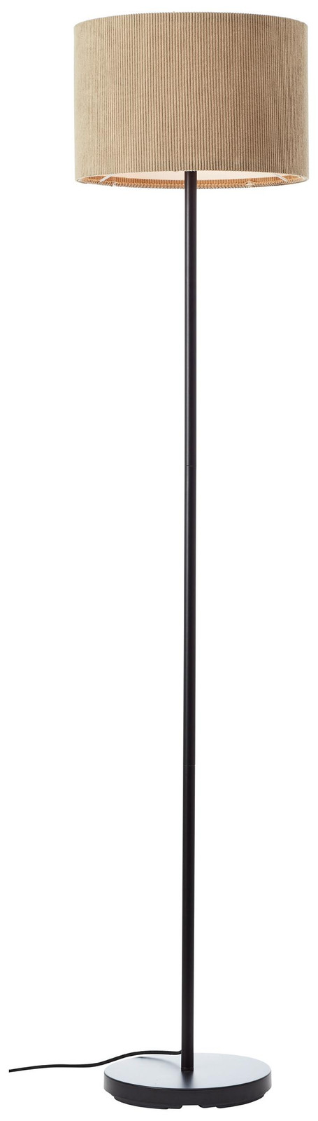 Brilliant Design vloerlamp Tony grijs met stoffen kap Ø 35 cm