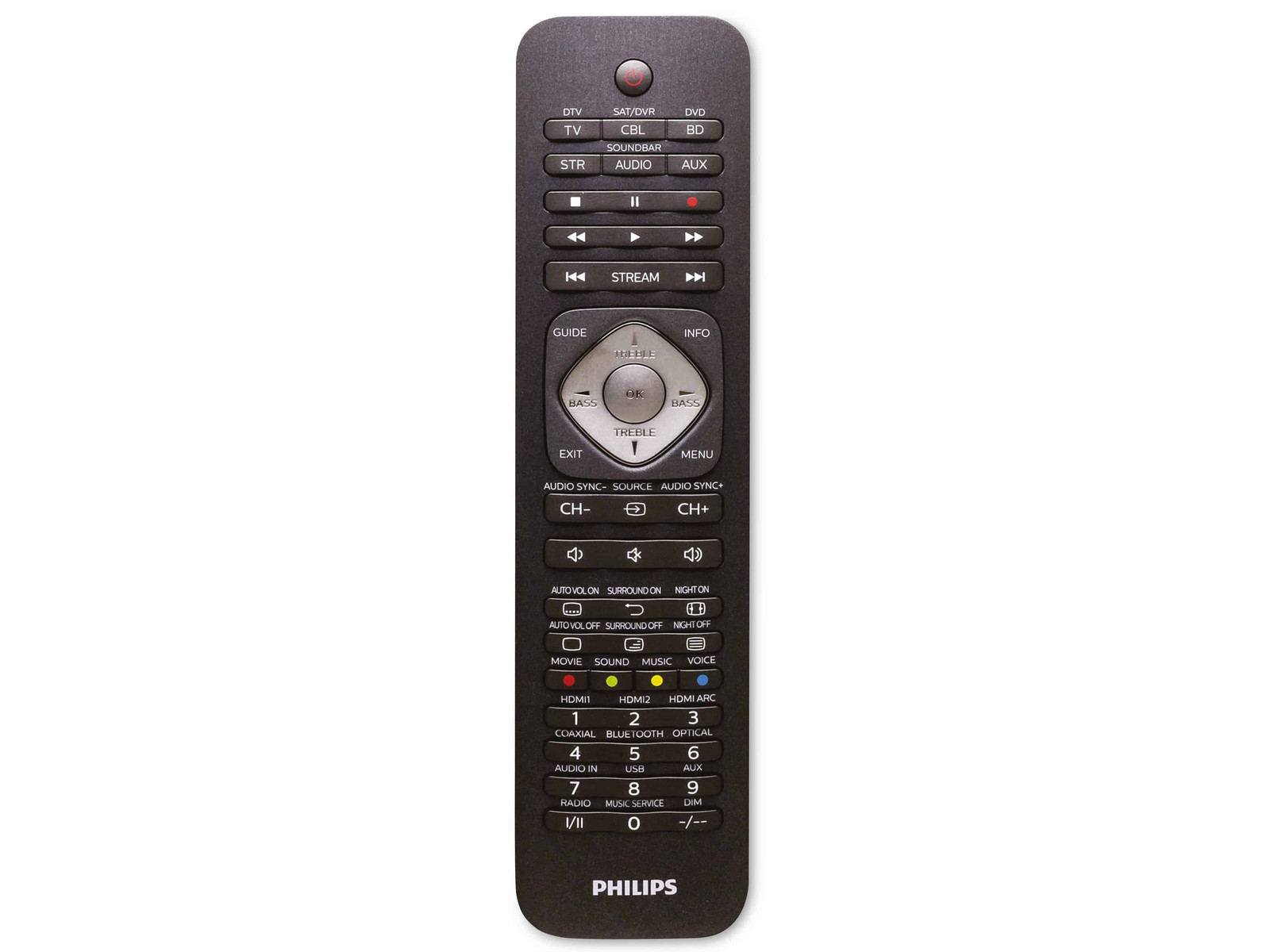 Philips SRP5016/10 Universele Afstandsbediening voor Audio, TV en Home Cinema Systemen, Zwart