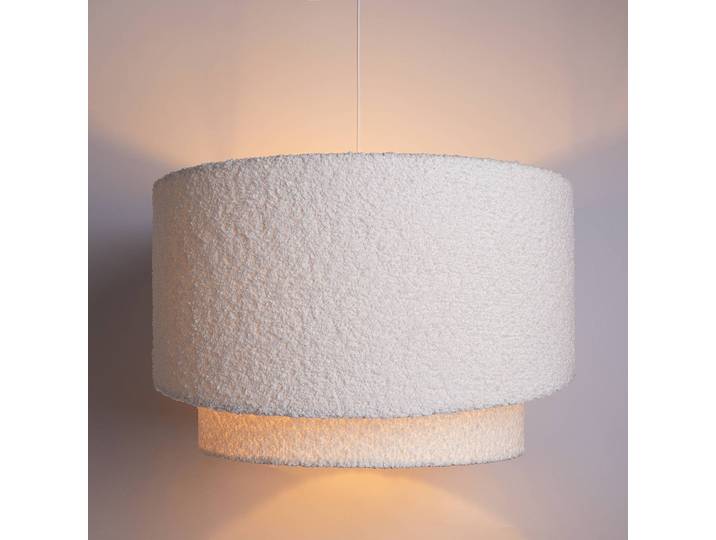 Lampe à suspendre Ø 45cm Blanc/Blanc Bouclé Ampoule électrique/LED/Halogène/Ampoule à économie d'énergie E27