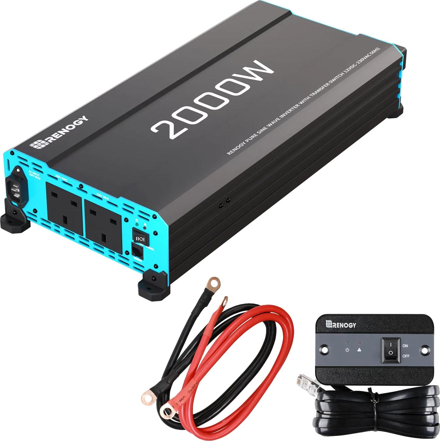 Wechselrichter, 2000W Ausgang, 12V Eingang, 230V/240V Ausgang, reine Sinuswelle, integrierte USV-Funktion