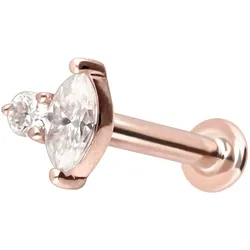 14 Karat Gold Labret mit Innengewinde MOISSANIT-DESIGN