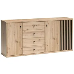 KOMMODE ALMERIA 182,7/85,4/40,6cm mit 4 Schubladen 2 Türen Eiche Artisan