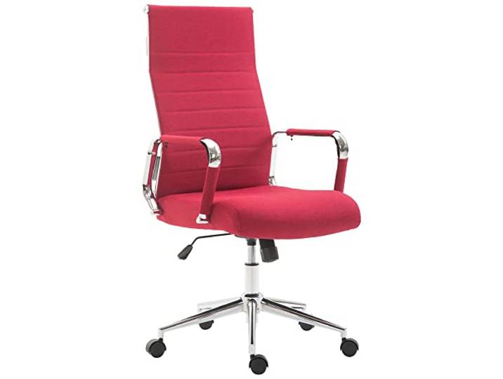 CLP Bürostuhl Kolumbus Stoff I Ergonomischer Chefsessel I Komfort Für Lange Arbeitstage I Robust Und Langlebig Für Gaming Und Home-Office Farbe rot
