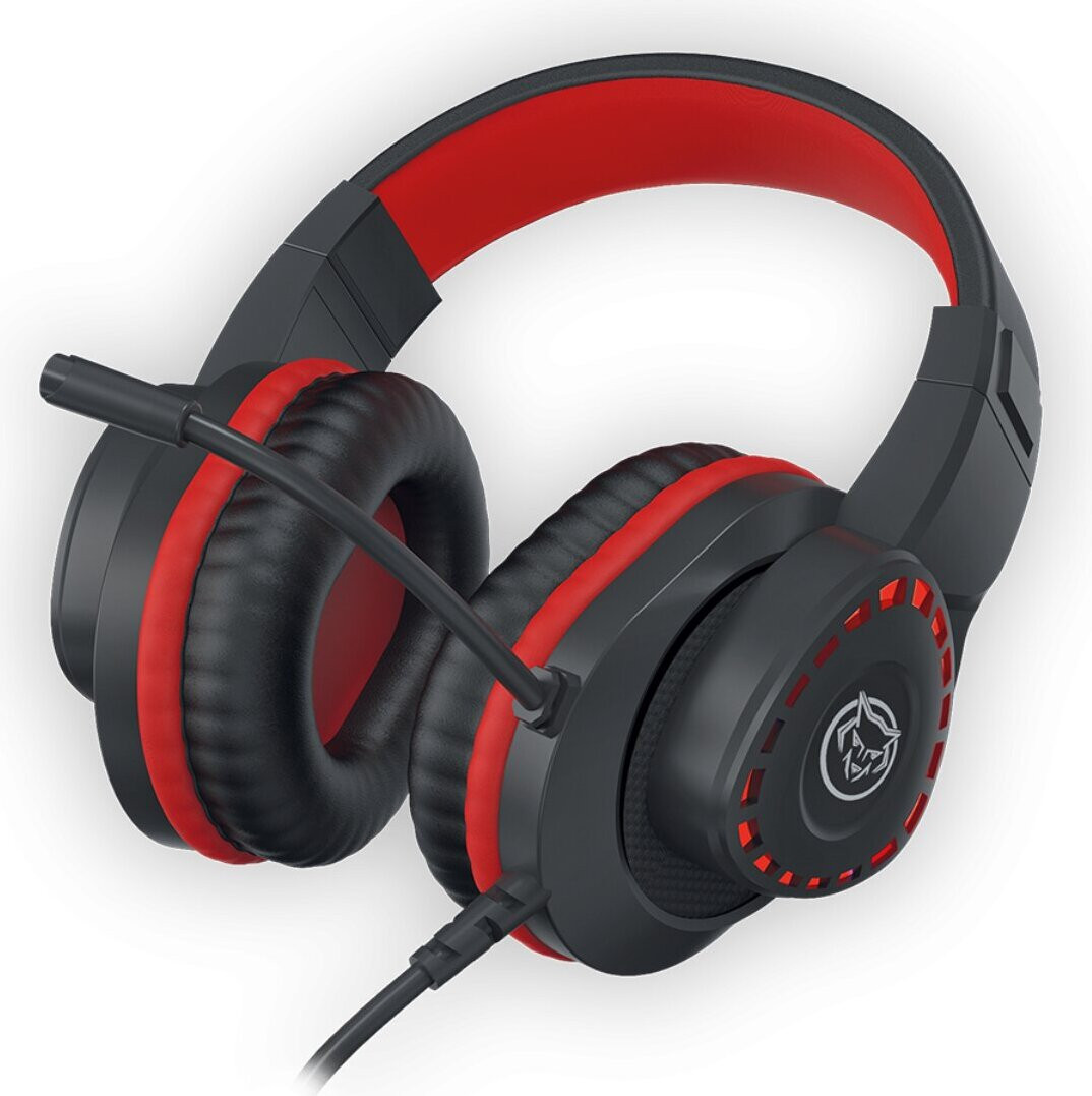Qware Gaming Headset Tulsa – Bekabelde headset voor Xbox, PS5/PS4 en Nintendo Switch, rood