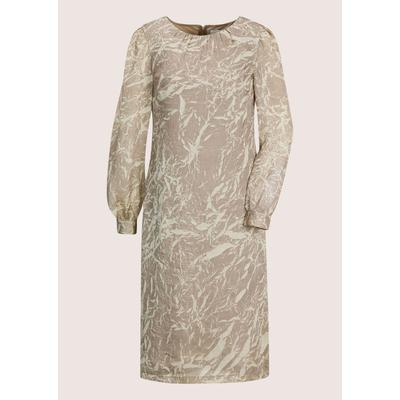 Sommerkleid MADELEINE "Kleid Modernes Crash-Kleid mit Two-Tone-Effekt", Damen, Gr. 36, N-Gr, weiß (cappuccino, wollweiß, melange), Obermaterial: 100% Polyester PES., Modern, Kleider Sommerkleid, Kleid mit Crash & Two-Ton Effekt