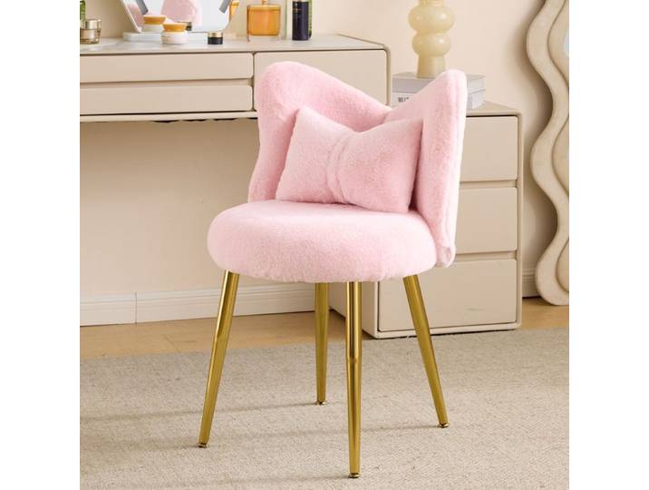 Tabouret de maquillage tabouret de bureau chaise de salle à manger tabouret rembourré Rose