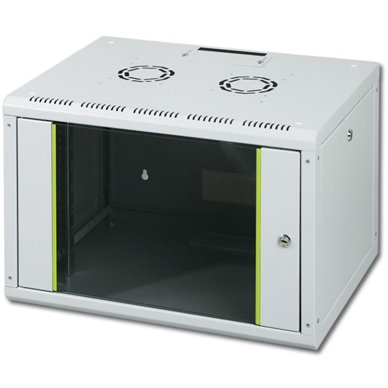 19"(48,26cm) Digitus Soholine 7HE Wandschrank mit Glastür o.NT Silber