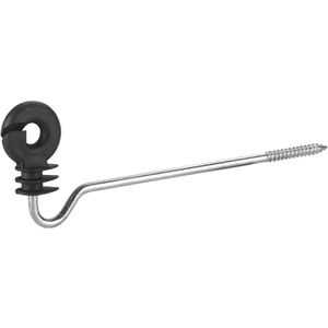AKO Isolatoren mit Holzgewinde, Langstiel-Ringisolator, für Litze, Seil & Band bis 10 mm, aus Kunststoff, 10 Stück
