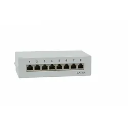 LOGILINK Desktop Patchpanel Cat6a, für Tisch/Wand grau, 8-Port