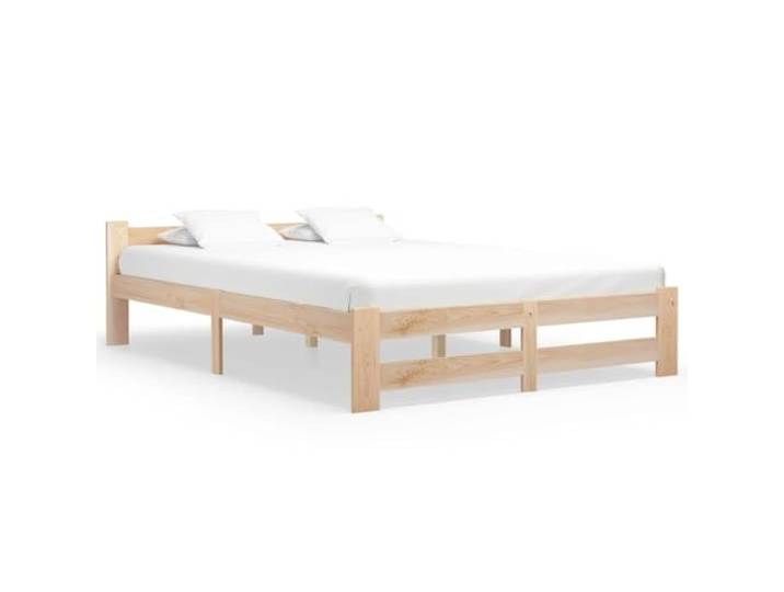 RJPLMFV Bettgestell aus massivem Kiefernholz, 120 x 200 cm Ohne Matratze, Lattenrost inklusive, robust und langlebig