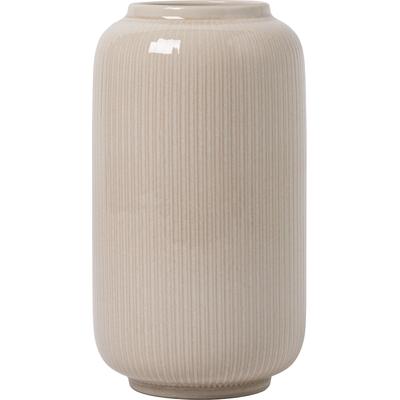 Tischvase OTTO HOME "Ylvii, innen vollständig glasiert und wasserundurchlässig", beige (creme glänzend), H:18cm Ø:10cm, Keramik, Vasen, aus Keramik, uni matt oder mit glänzender Effektglasur, creme und blau