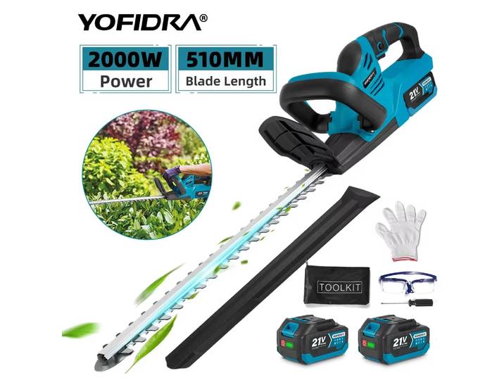 Taille-haie électrique sans fil YOFIDRA 2000W, scie de taille-haie, tondeuse à gazon, outils de désherbage pour batterie Makita 21V