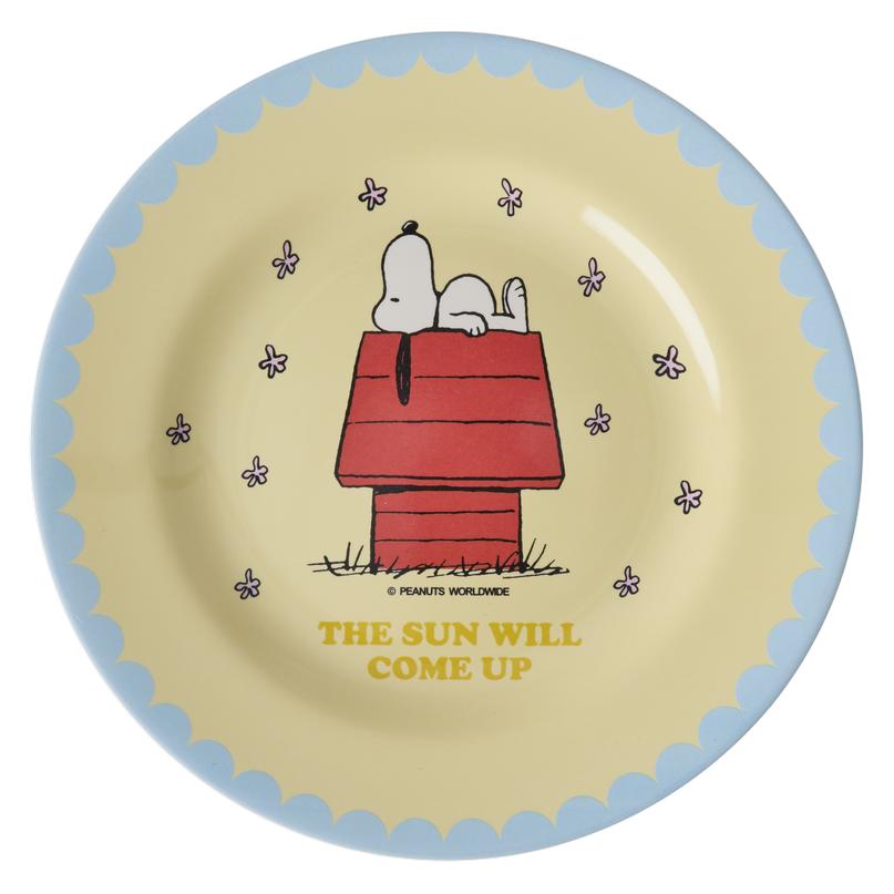 Rice - Melamine Side Plate - Cream Snoopy Print - Cream and Yellow (5708315276299)
