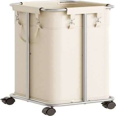 No "Laundry Basket with Wheels 30 Gallons (114 L) Rolling Laundry Hamper - 15.7""L x 15.7""W x 29.9""H"