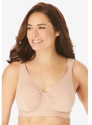 Plus Size Women's Evie Cotton-Comfort Leisure Bra by Leading Lady in Sand (Size 36 A/B)