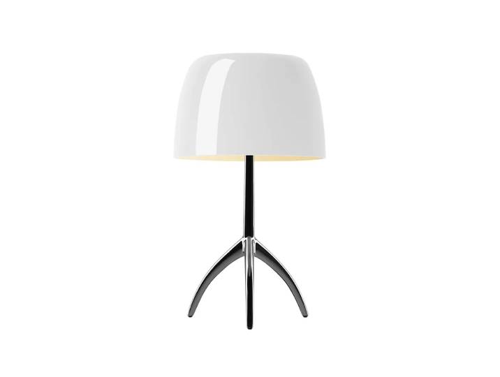 Foscarini Lumiere Grande dimmbare Tischleuchte weiß, schwarzchrom