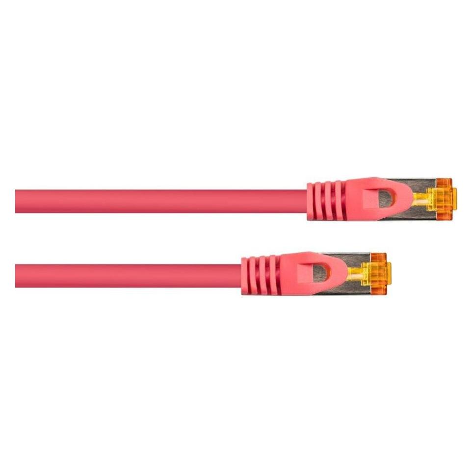 Varia Cat.7 Patchkabel TPE magenta 0,25m RJ45 (S/FTP, CAT7, 0.25 m) (419302)