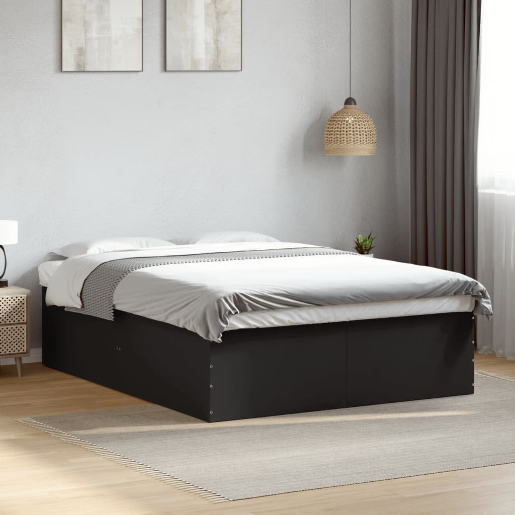 17 Stories Pautauros Bed Black King (150 x 200 cm)