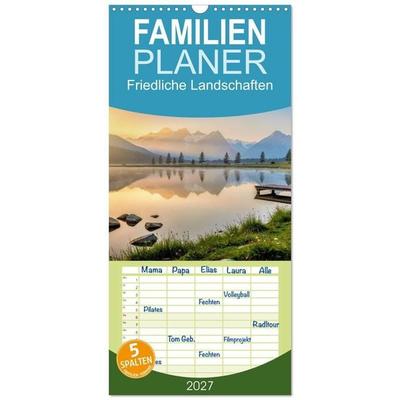 Familienplaner 2027 - Friedliche Landschaften mit 5 Spalten (Wandkalender, 21 x 45 cm) CALVENDO