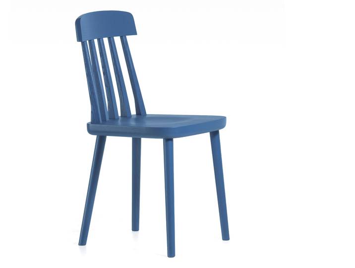 CAMI Holzstuhl, Material Massivholz, Esche lackiert, blau