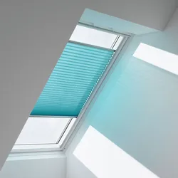 VELUX Plissee solar FSL P08 1286SWL Denim, Schiene weiß