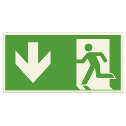 SafetyMarking® Rettungszeichen Notausgang links abwärts 30 cm x 15 cm