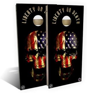 Skip's Garage American Flag Punisher Outdoor Cornhole Board Set