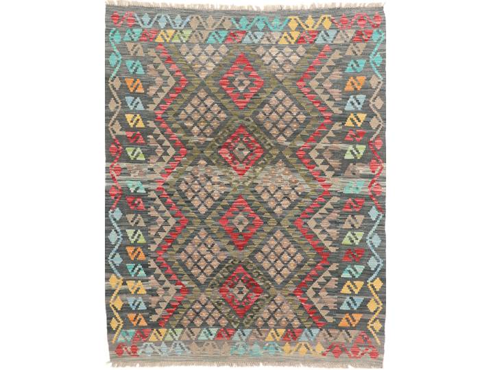 Kelim Afghan Heritage Teppich 132x169 Handgewebt Orientteppich Wolle