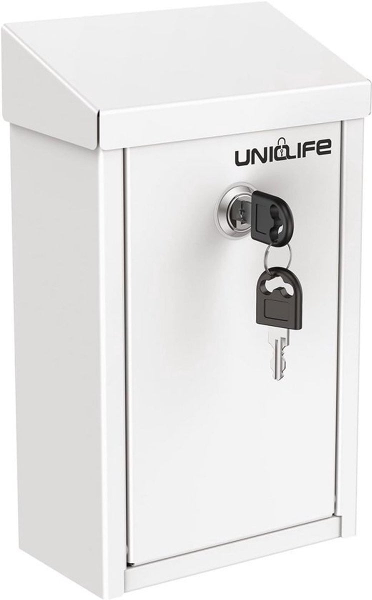 Veilige Sleutel Drop Box voor Buiten - Metalen Wandgemonteerde Suggestie Box met Sleutelslot