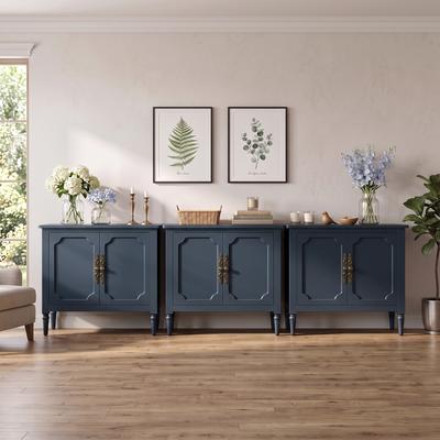 Royalcraft Farmhouse 2-Door Accent Storage Cabinet with Adjustable Shelf, Bronze Handles & Solid Wood Legs
