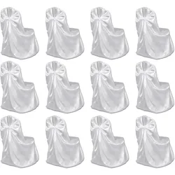 Décoshop26 - 12-teiliges Stuhlhussen-Set für Hochzeitsbankette Weiß DEC022527 DEC022527