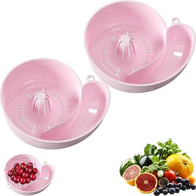 2 Stück schneckenförmiger Obstwascher mit Sieb, automatischer Reinigungskorb mit effizientem Abflusssystem, robuster Kunststoff-Spülbecken-Organizer für Obst, Gemüse, Nudeln