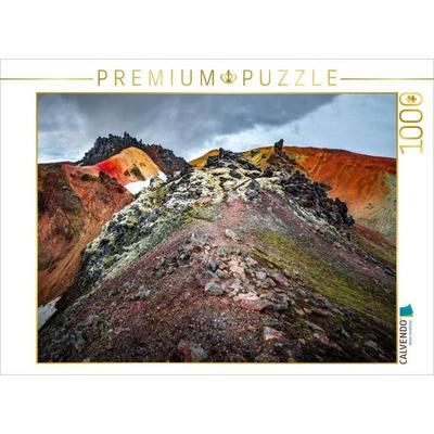 CALVENDO Puzzle Island, Lavafeld in der Nähe des Vulkans Brennisteinsalda | 1000 Teile Lege-Größe 64x48cm Foto-Puzzle für glückliche Stunden