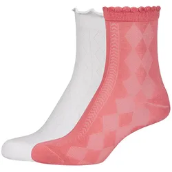 2er Pack camano Ca-Soft Structured Ankle Socken Damen 3100 - lantana 35-38