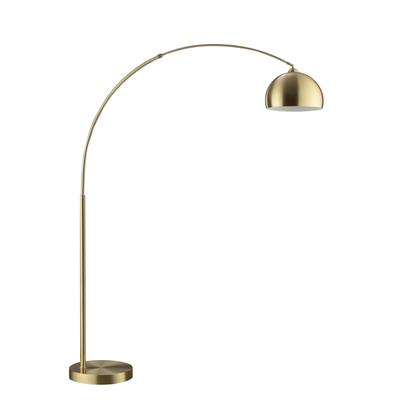 BRILLIANT Bogenlampe "Manor", gold (messingfarben gebürstet), 1, Ø 37cm H: 199cm, 1 Stk., Leuchten, Bogen-Stehleuchte E27, 199 x 150 cm, messingfarben gebürstet, Bogenlampe