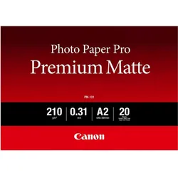 Canon PM-101, Premium Matte Photo Paper (210 g/m2, A2, 20 Stk.), Fotopapier, Weiss