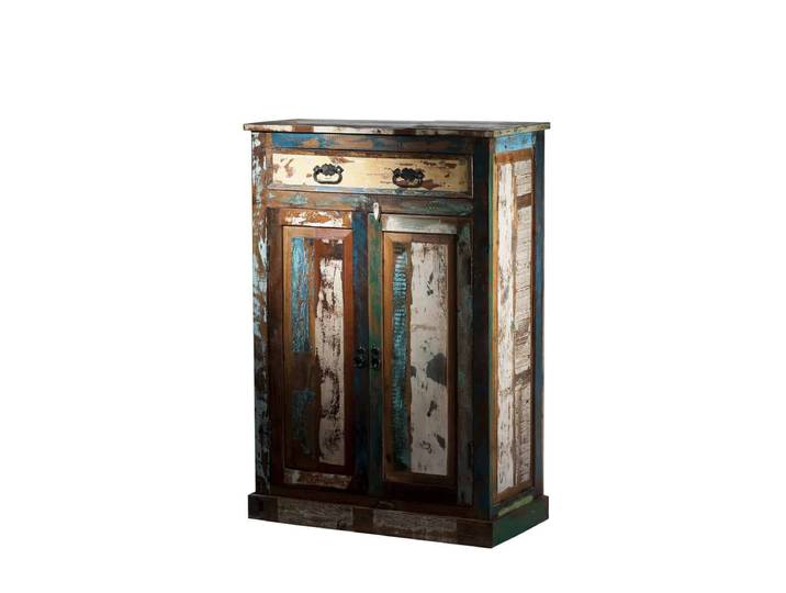 Highboard Vertiko 'Seaside' Massivholz Recycletes Holz Shabby Chic Indien Indisch